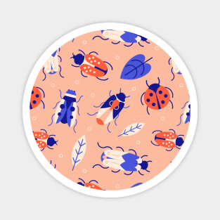 Pink and Blue Bugs Magnet